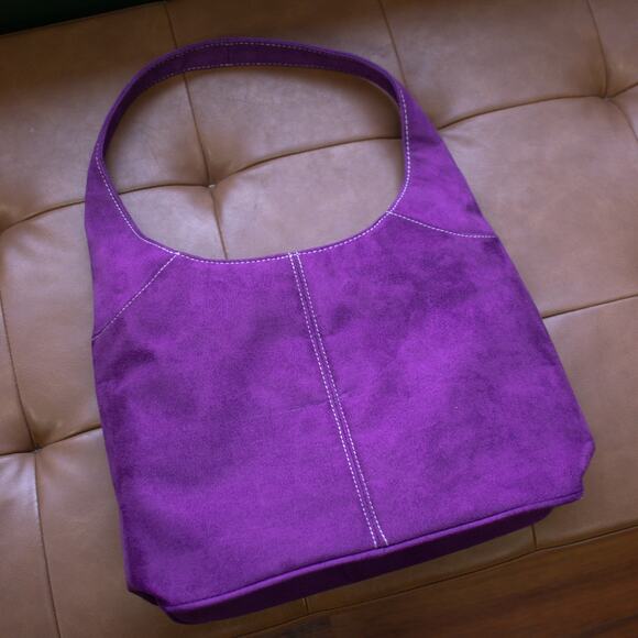 Cacharel Purple Sueded Hand Bag - Picture 3 of 7